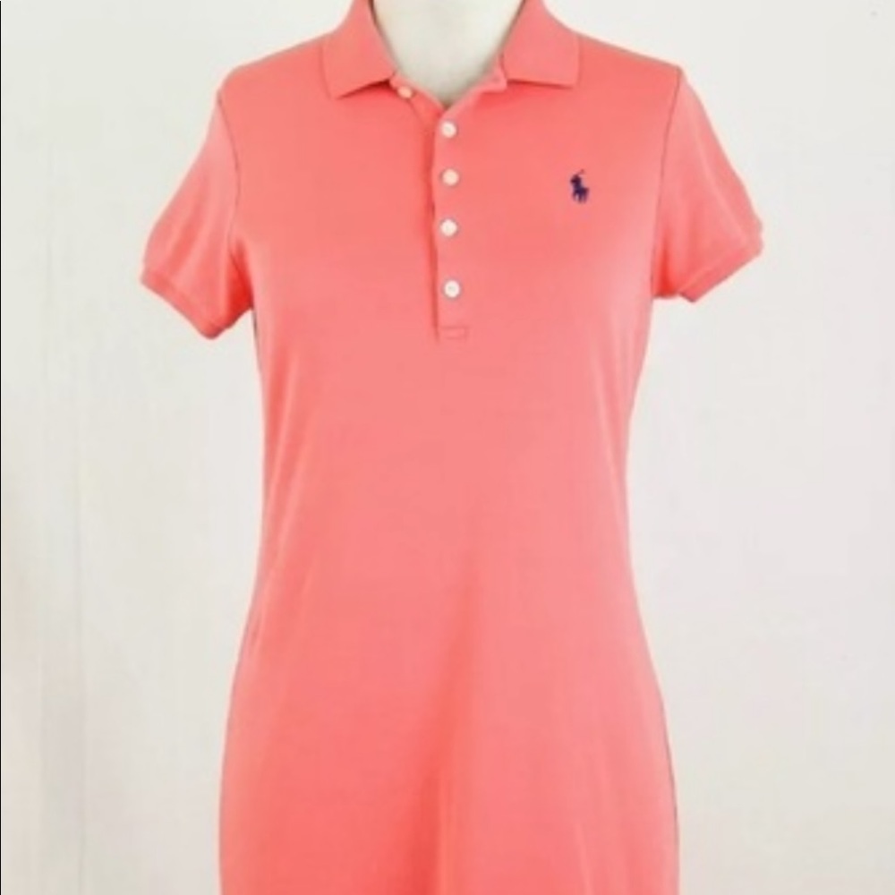 Coral Ralph Lauren dress.